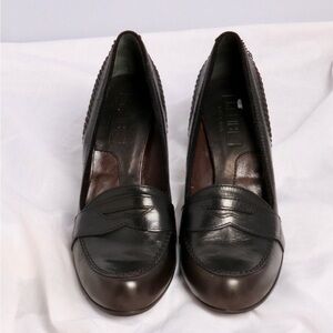 KELIBE - Chic Black Leather Women's Heels. Size 7.5